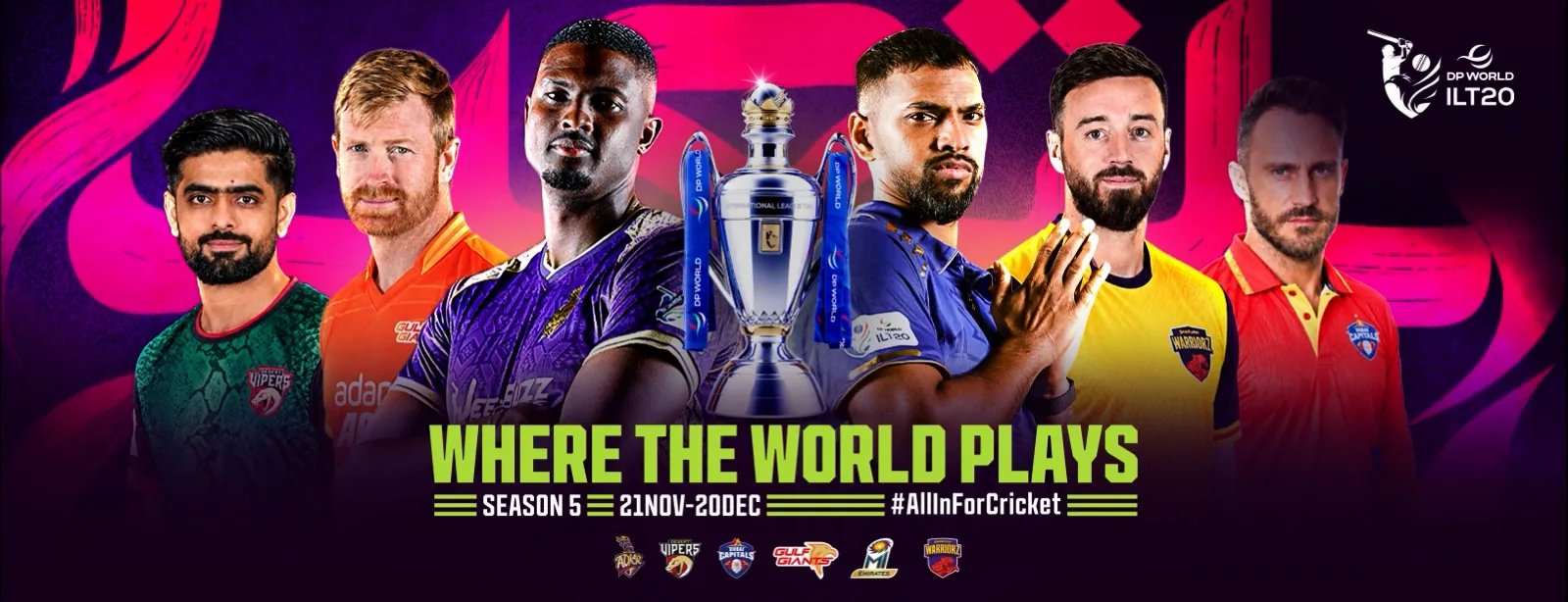 DP World ILT20 Season 5: Where the World Plays, Season 5, 21 Nov – 20 Dec, #AllInForCricket